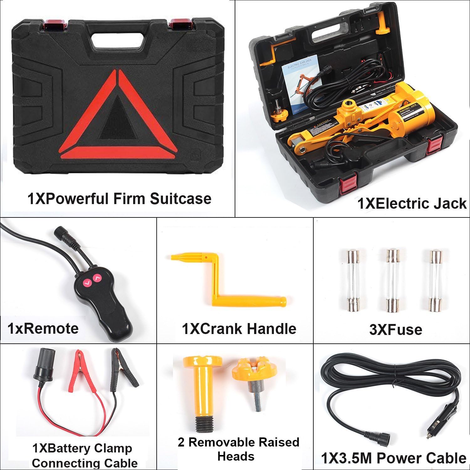 Electric Car Floor Jack 5 Ton All-in-one Automatic 12V Scissor Lift Jack Set for SUV w/Remote Tire Change Repair Emergency Tool Kits Floor Jack for Vehicle Wheel Change (5T)