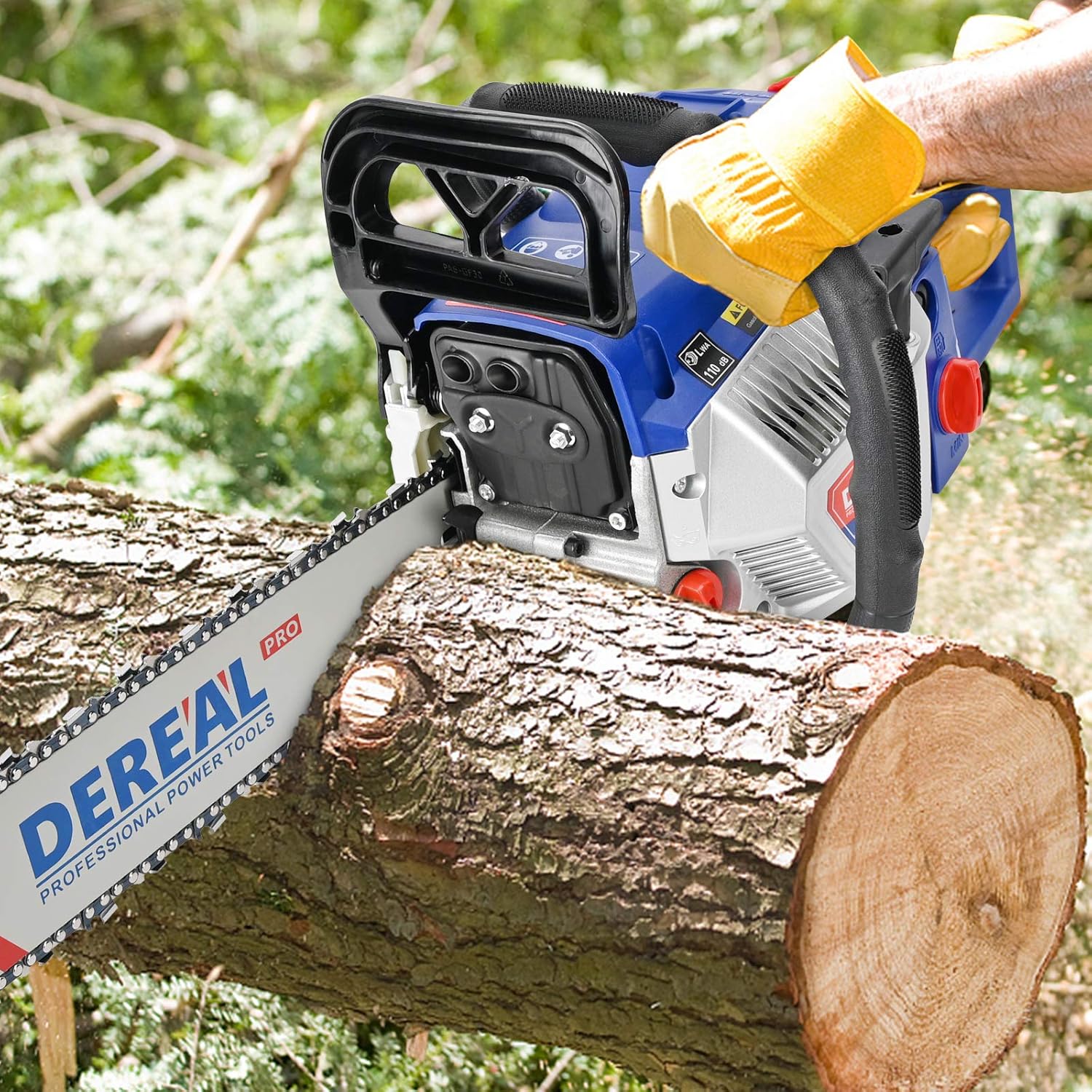 DEREAL Pro 6220H 62CC-2-Cycle Updated Version Gas-Chainsaw, 18-Inch Gas Powered Chainsaw, Cordless Petrol Gasoline Chain Saw for Trees Farm, Garden and Ranch