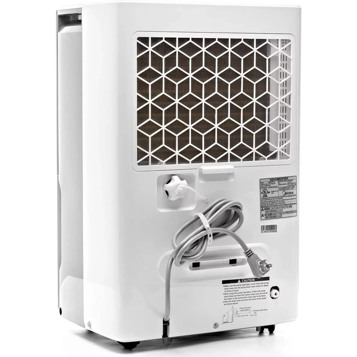 Midea 50 Pint EnergyStar Smart Dehumidifier for Wet Rooms with Pump