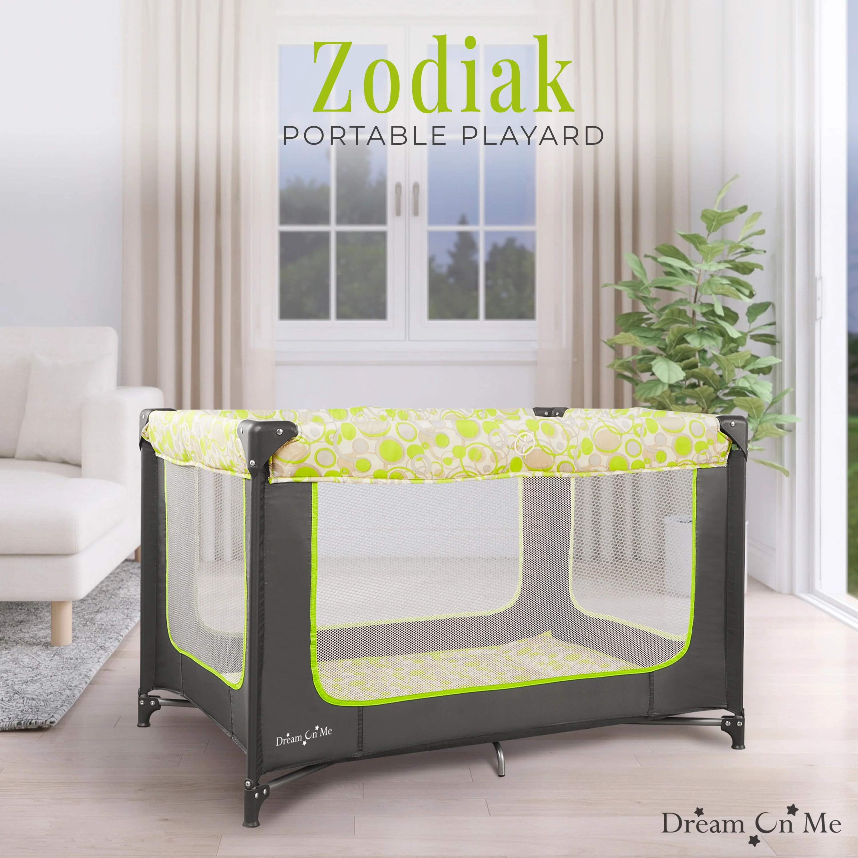 Dream On Me Zodiak Portable Playard with Carry Bag & Shoulder Strap, Navy