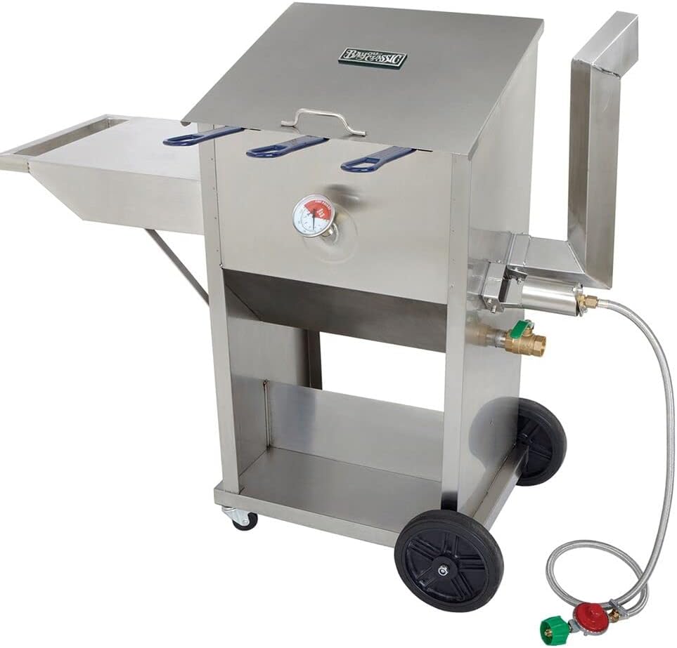 Bayou Classic 700-709 Stainless Steel 3 Basket Deep Fryer 9 Gallon Capacity