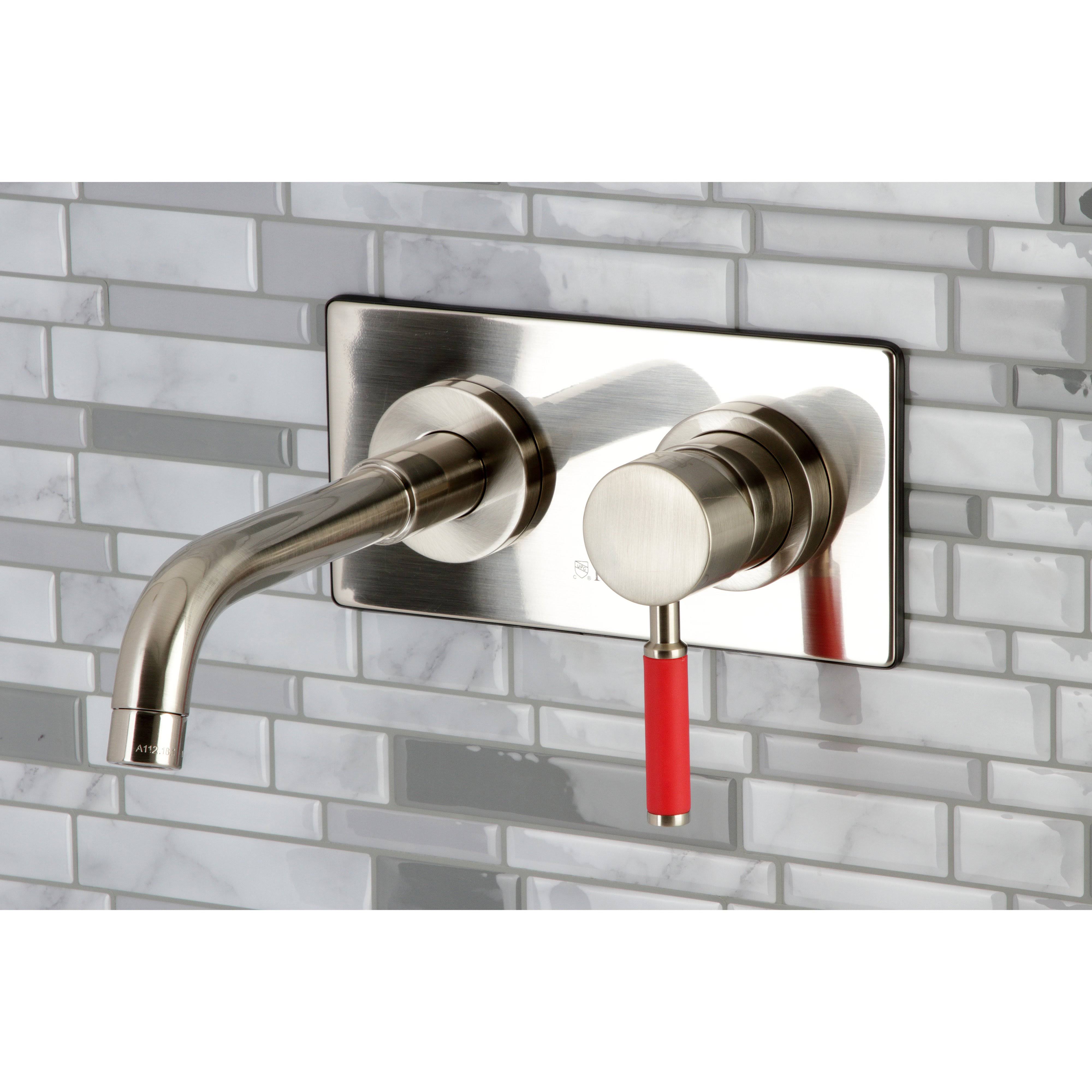 Kingston Brass KS8112DKL Single-Handle Wall Mount Bathroom Faucet, Polished Brass