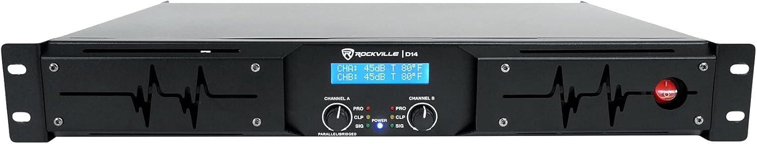 Rockville RPA14 7000 Watt Peak / 2000w RMS 2 Channel Power Amplifier Pro/DJ Amp