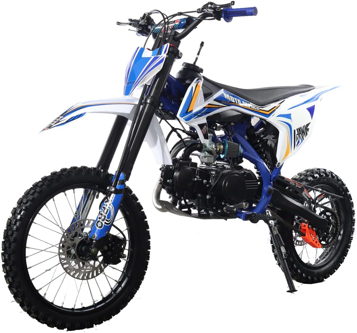 X-PRO Hawk 125cc Dirt Bike with 4-Speed Manual Transmission, Big 17"/14" Tires! Zongshen Brand Engine! (Orange)