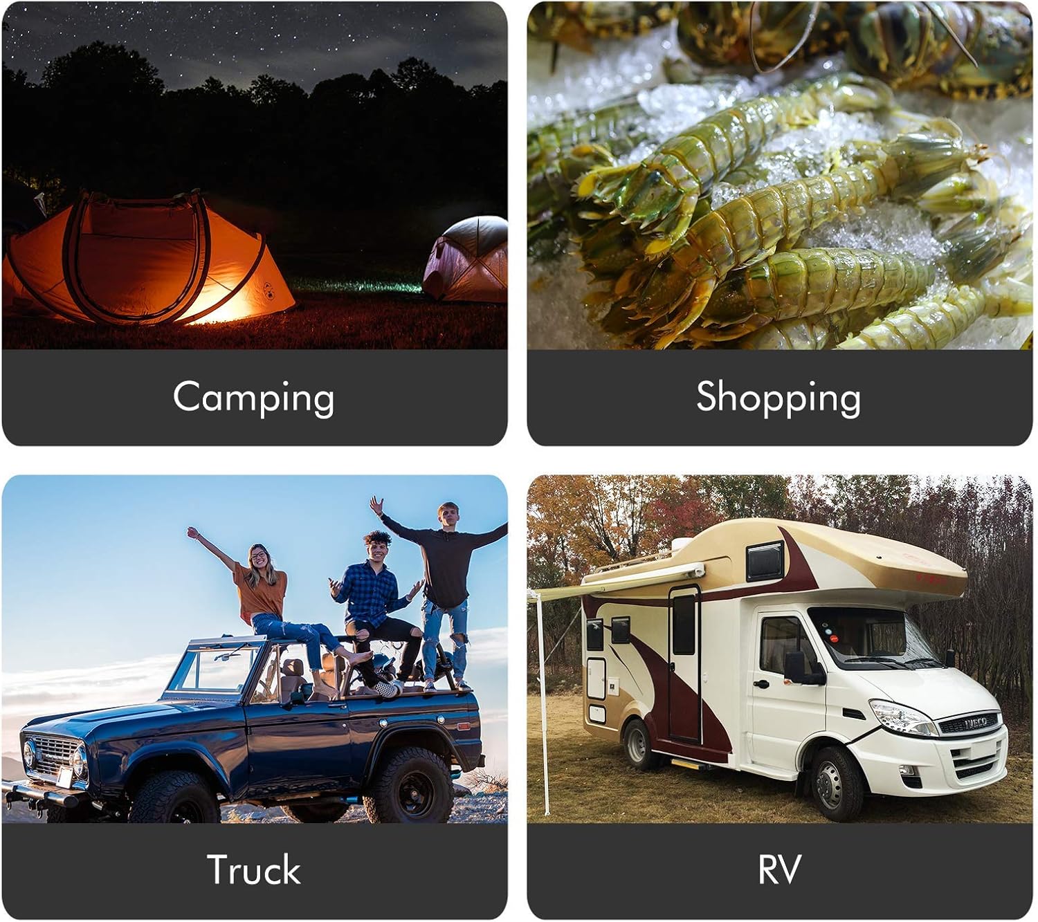 Portable Fridge Freezer, 12 Volt Refrigerator, -4℉-68℉, Electric Cooler with wheels for Car and Home, DC 12/24V, AC 110V, Car Refrigerator Compact Refrigerator for Travel, Camping, Road Trip, RV (TC35+AC adapter)