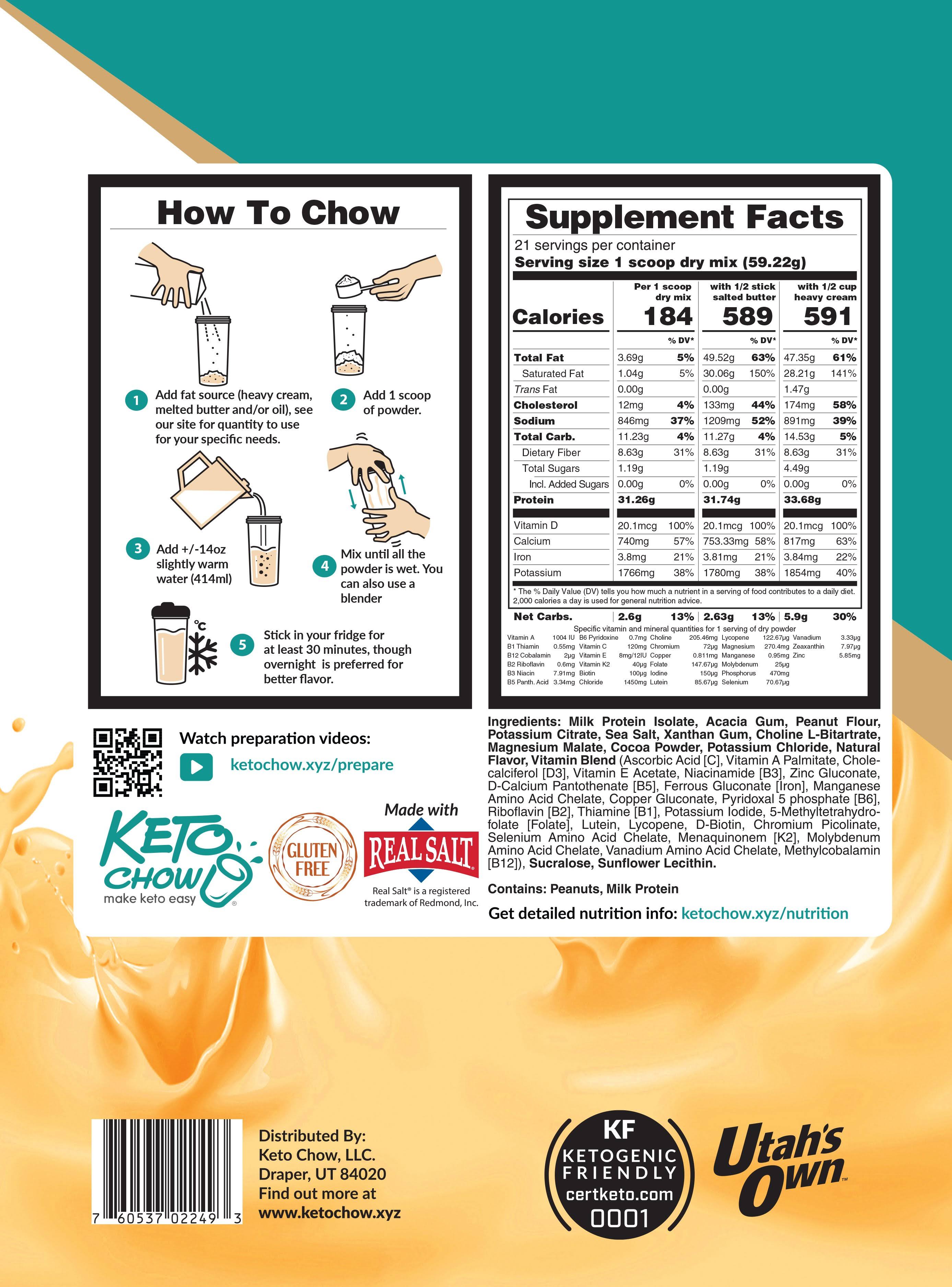 Keto Chow 21 Meal | Keto Meal Replacement Shakes Eggnog