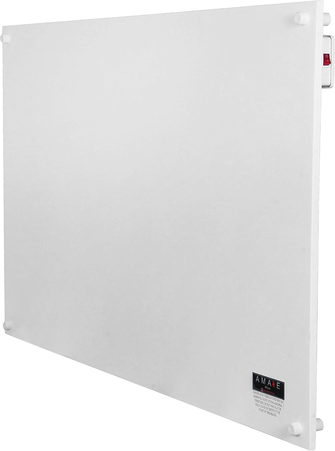 Amaze Heater Maxi 600W Convection Wall Mount Space Heater Panel - Ideal for 200 Sq Ft Room - 600Watts/120V Electric Heater - AH600USMX