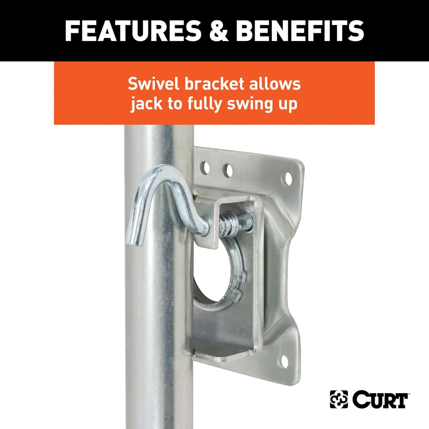 CURT 28112 Marine Boat Trailer Jack with 6-Inch Wheel, 1,200 lbs. 11 Inches Vertical Travel Pack of 2