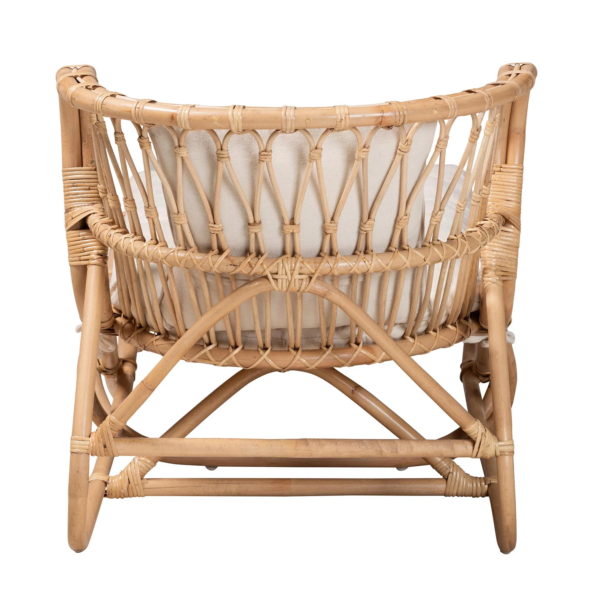 bali & pari Delara Modern Bohemian Natural Brown Rattan Chaise