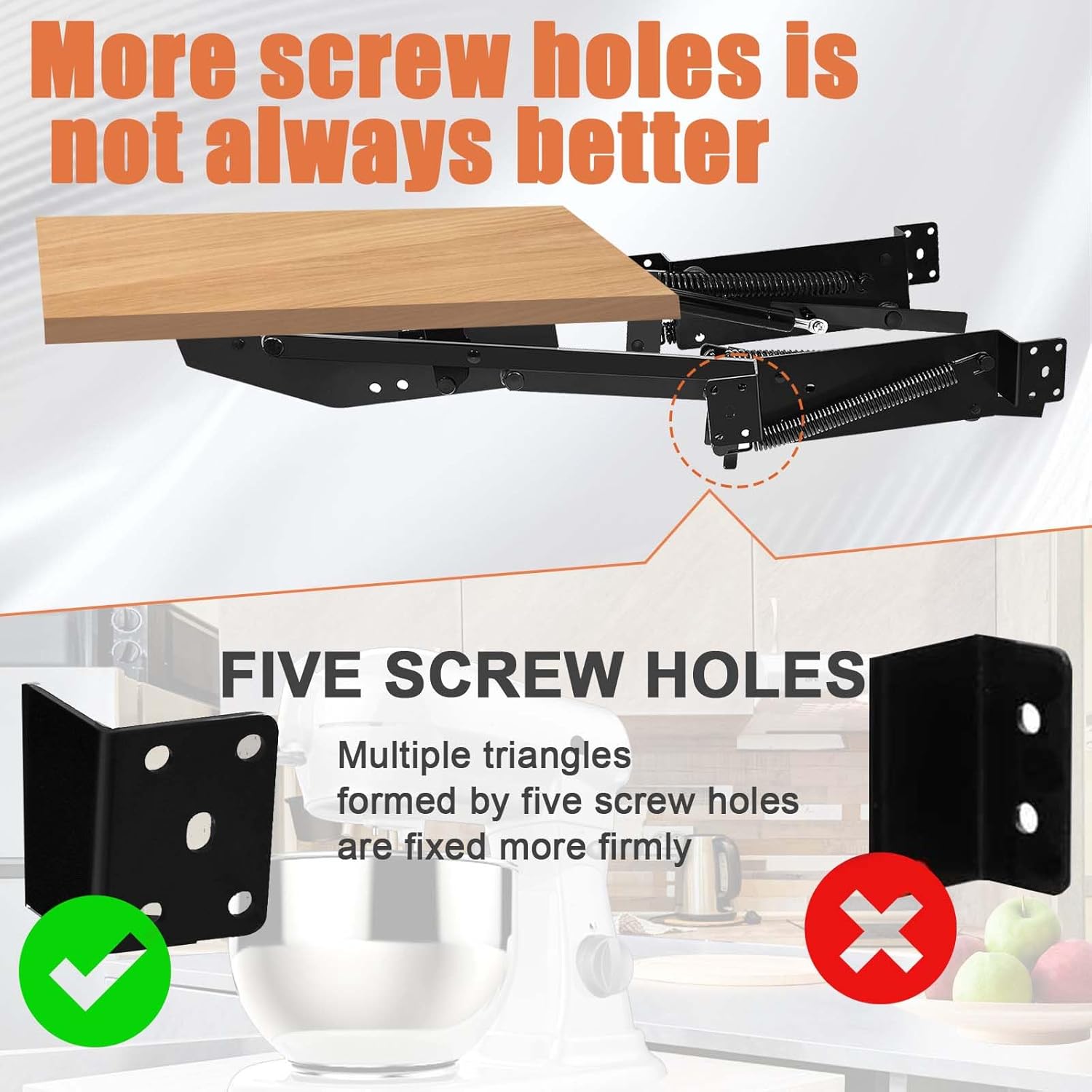 New Upgrade Cabinet Appliance Lift for cabinet- mixer lift for cabinet-Soft Close Heavy Duty mixer cabinet lift system for Kitchen with Locking Mechanism, Hold up to 60 LBS, Zinc.