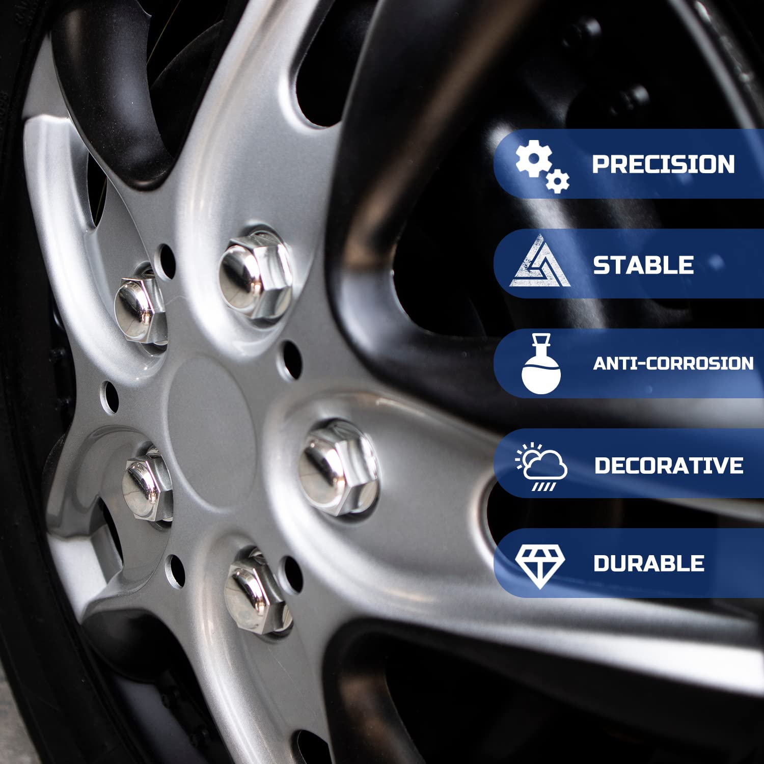 Lichamp 24pcs OEM Lug Nuts 14x2.0 Chrome Original Factory Cone Seat Style M14x2.0 Lugnuts Compatible with 2000-2014 Ford F150 Expedition Lincoln Navigator Wheel Tire Accessories Pack of 2