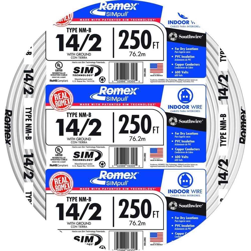 Southwire Romex SIMpull 14/2 Solid Non-Metallic Wire - Shop Hardware Tools Online Store