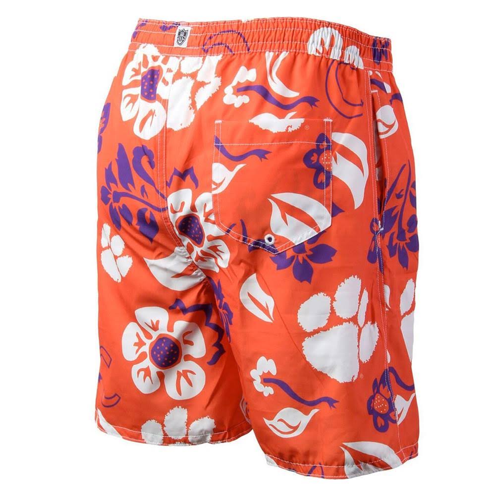 Men&s Wes u0026 Willy Purple Kansas State Wildcats Floral Volley Logo Swim Trunks Size: Small