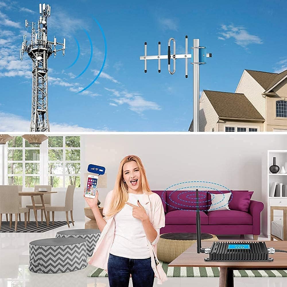 Home 5G/4G Phone Booster FCC Approved Cell Phone Signal Booster ATT, Straight Talk 700MHz Band 12/17 Mobile Signal Repeater Amplifier Antenna Kits, Boosts 5G/4G Data and Calls