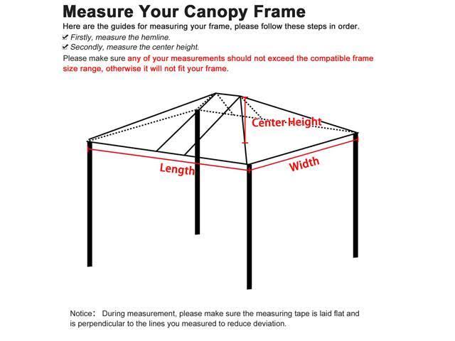 10x20 ft 550d Pop Up Canopy Top Replacement Patio Gazebo Sunshade Tent