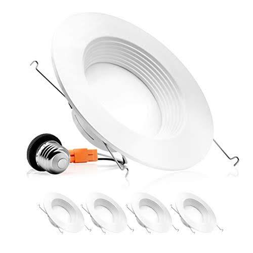 Parmida (4-Pack) 5/6 inch Dimmable LED Recessed Lighting, Retrofit Downlight, Baffle Trim, 12W (100W Replacement), Ceiling Can L