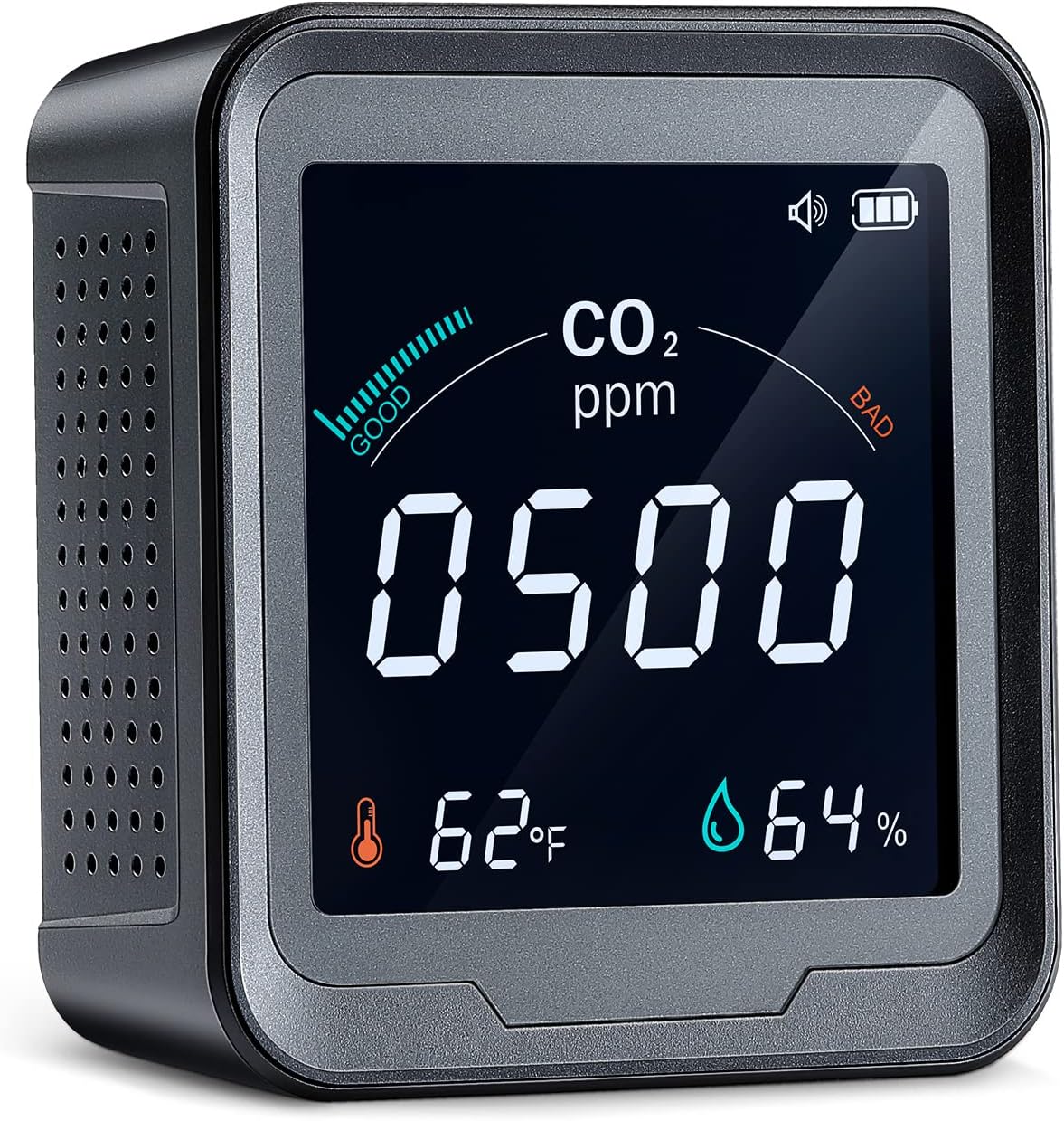CO2 Detector, Aiment 3 in 1 Carbon Dioxide Detector Air Quality Monitor Temperature Humidity Air Analyzer for CO2 Digital CO2 Meter for Indoor Home Office