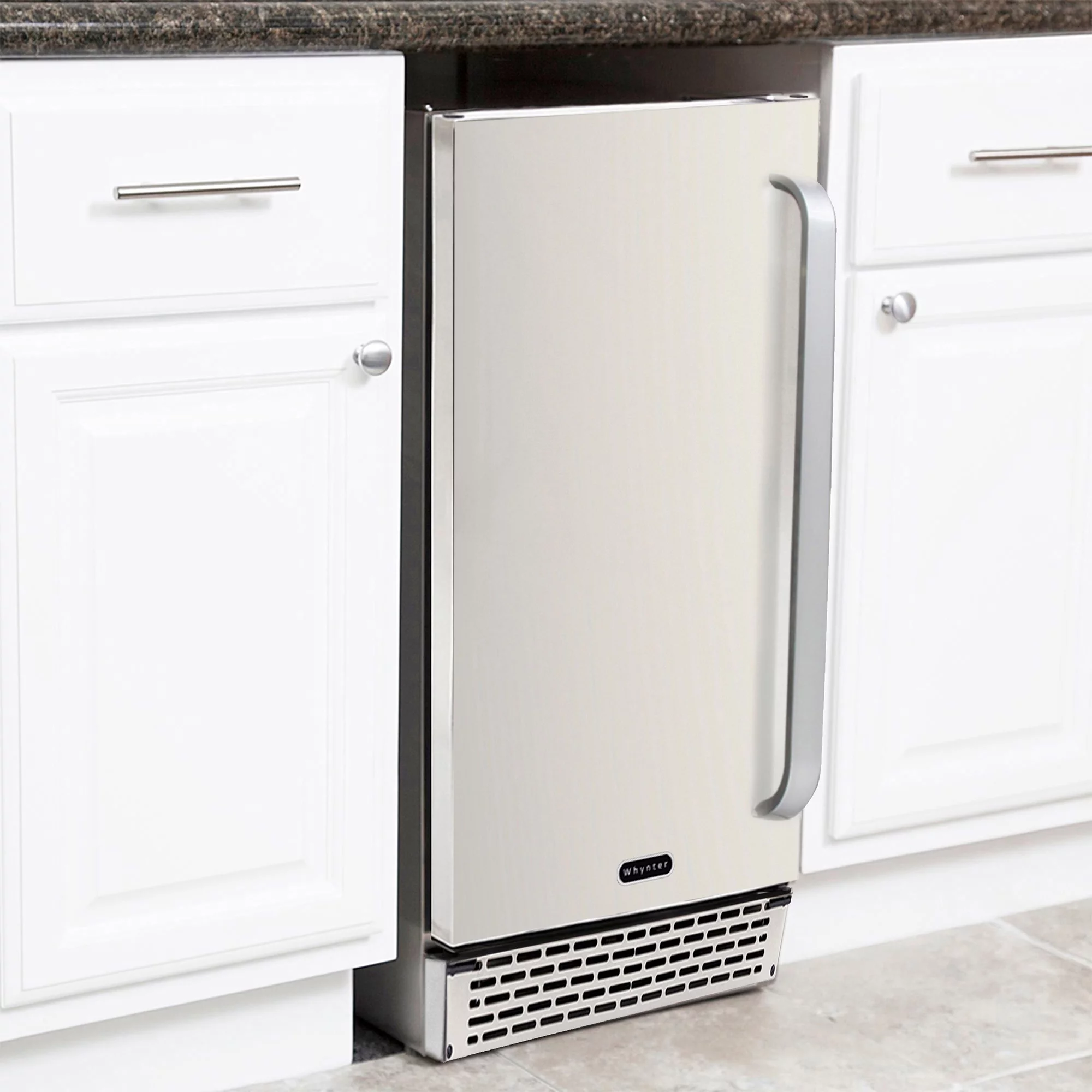 Whynter 62 Can 1 Shelf Lockable Beverage Refrigerator, Stainless Steel