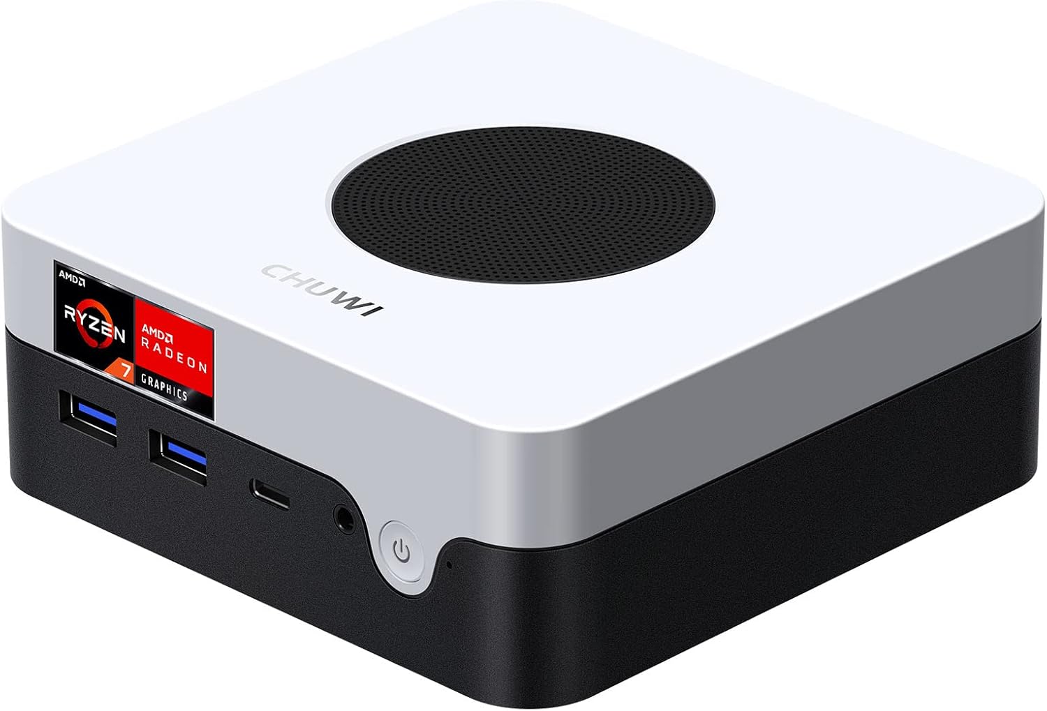 Mini PC AMD Ryzen 7 3700U Gaming PC, Chuwi LarkBox X Windows 10 Mini Desktop Computer 8GB RAM 256GB SSD, Vega 10 Graphics, Dual RJ45, HDMI 4K Output, WiFi, BT4.2, VESA,PD Fast Charge, Auto Power On