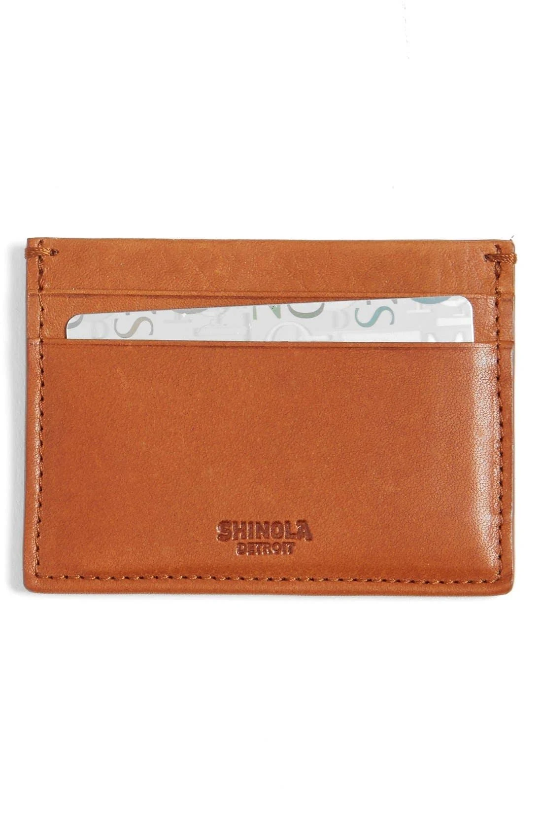 Shinola Five-Pocket Leather Card Case, Bourbon, Men&s