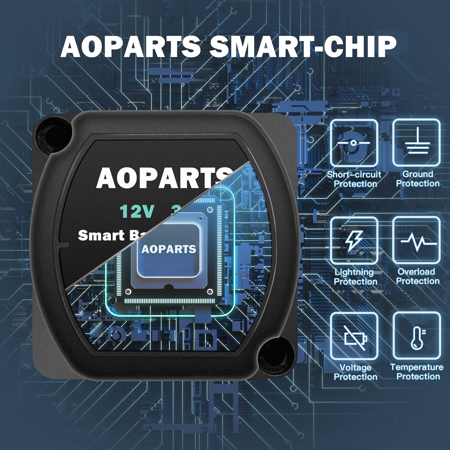 Smart Dual Battery Isolator,12V 300Amp Voltage Sensitive Relay, 5 Year Warranty Battery Isolator Fits ATV UTV 4WD RZR RV Car Watercraft Marine Boat Truck Caravan Camping (R12300B)