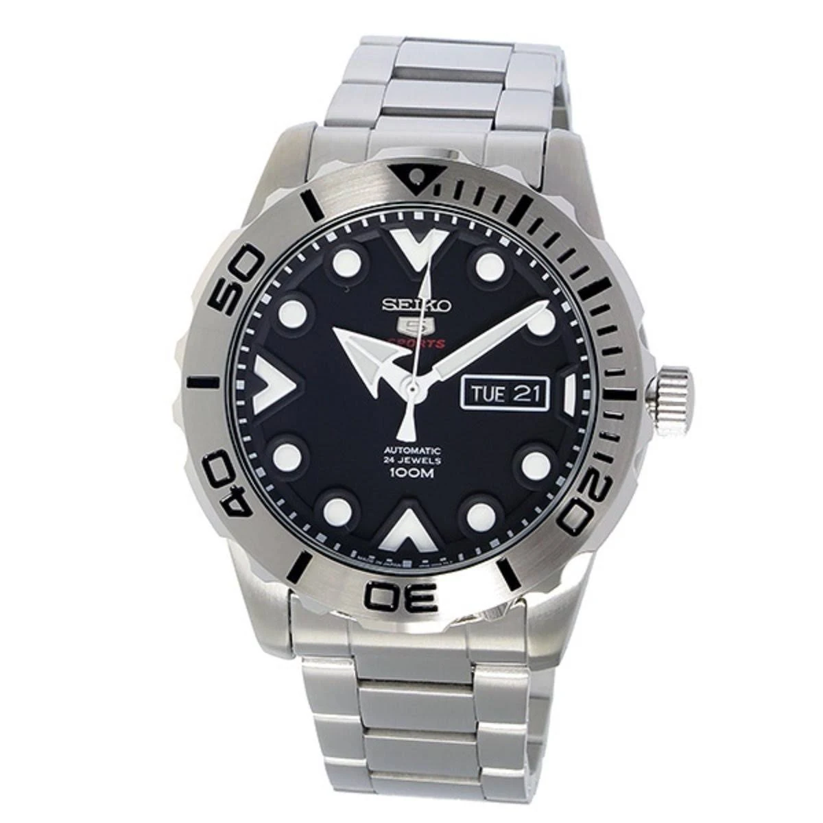 Seiko 5 Sports Automatic Black Dial Men&s Watch SRPA03J1 - Megean