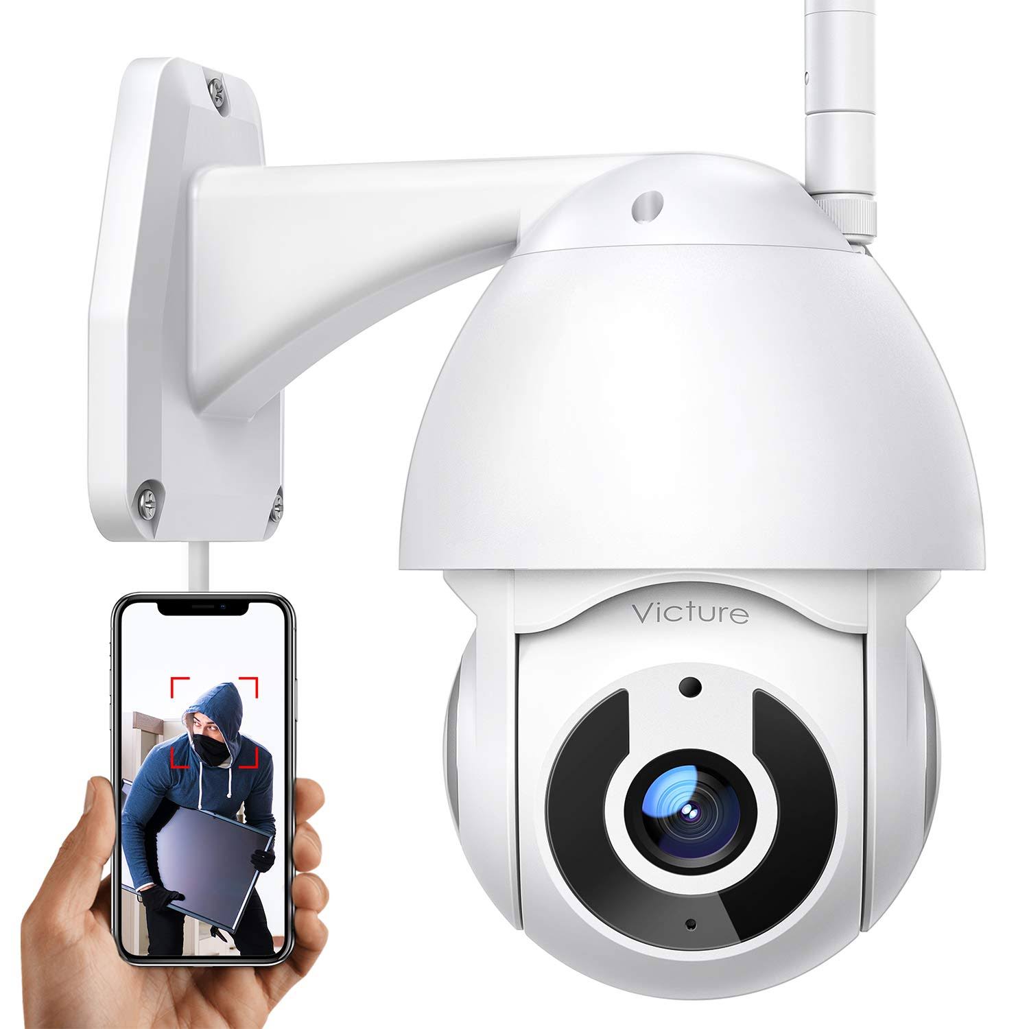 Security Camera Outdoor, Victure 1080p WiFi Home Security Camera with Pan/Tilt 360 VIEW, Night Vision, IP66 Waterproof, Motion D