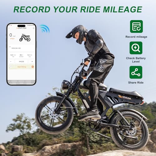 MOVCAN V30 Series Electric Bike for Adults 3000W/1500W/1000W Motor 20" Fat Tire Ebike,37.5MPH/32MPH/28MPH 120/70 Miles,48V 20Ah/31.2/15.6 AH Battery Hydraulic Disc Brake Electric Motorcycle Bike