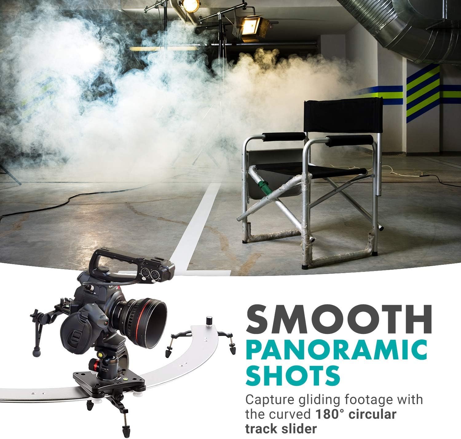 Movo Photo CTS500-II Panoramic 180° Circular Camera Sliding Track System with Roller Bearing Sliding Platform