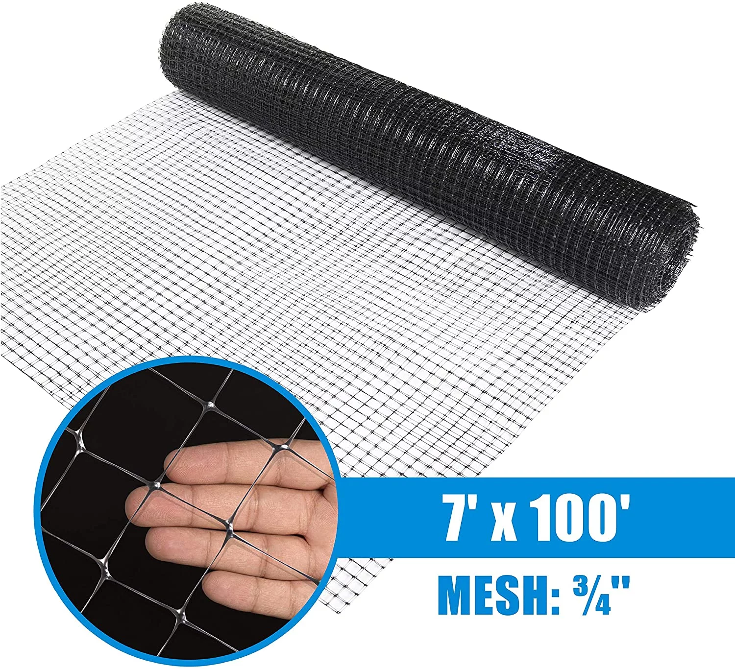 Fencer Wire 7 ft. x 100 ft. Garden & Plant Protective Netting with 3/4" Mesh, Reusable & Doesn't Tangle, Protection Against Bird, Deer and Other Animals, Multiple Choices Available - Curated Treasures Market