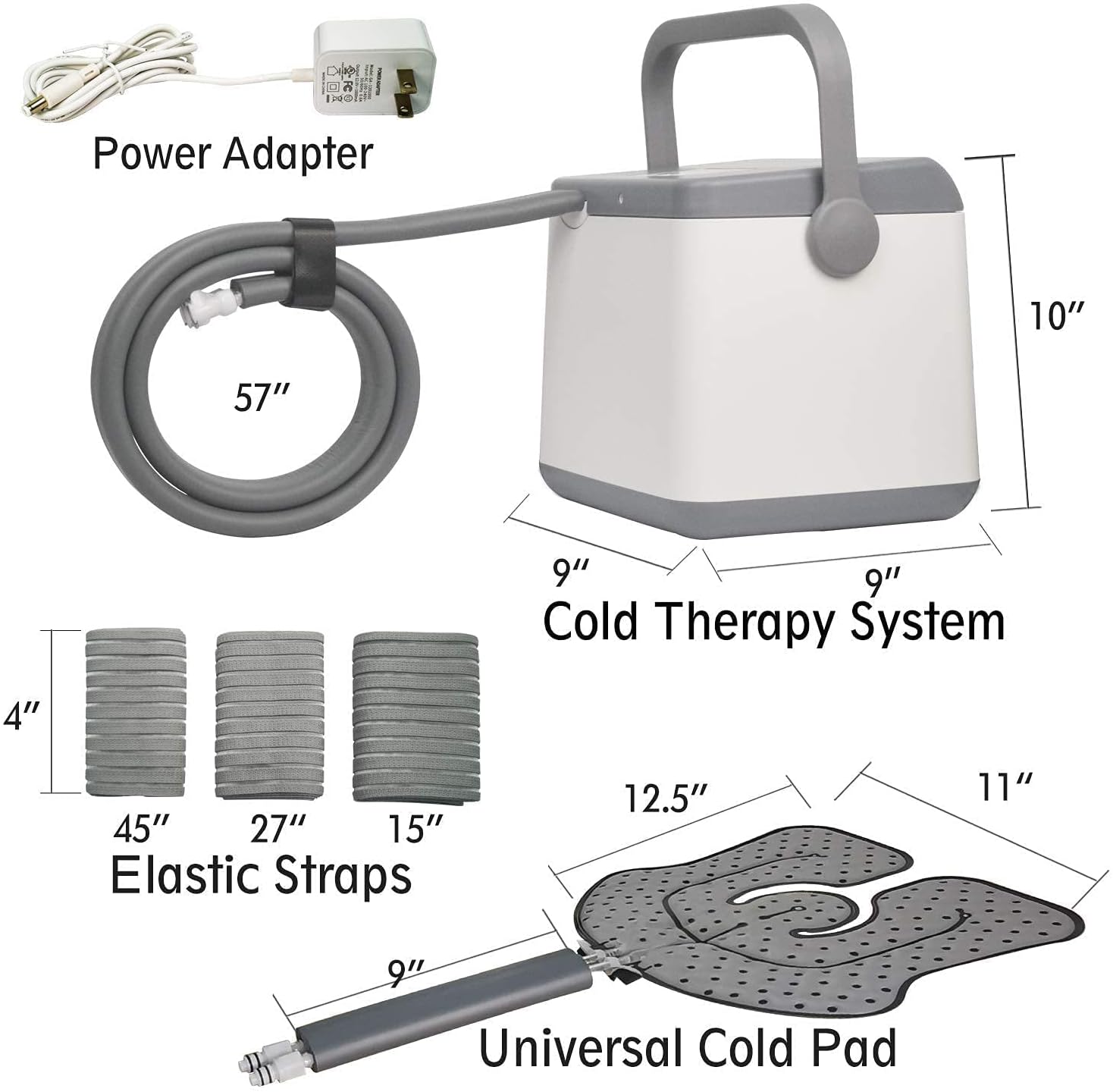 NEHOO Cold Therapy System, Low Noise Ice Therapy Machine, Continuous Cryotherapy Cold Pack, Universal Pad for Knee, Ankle, Cervical, Back, Leg and Hip