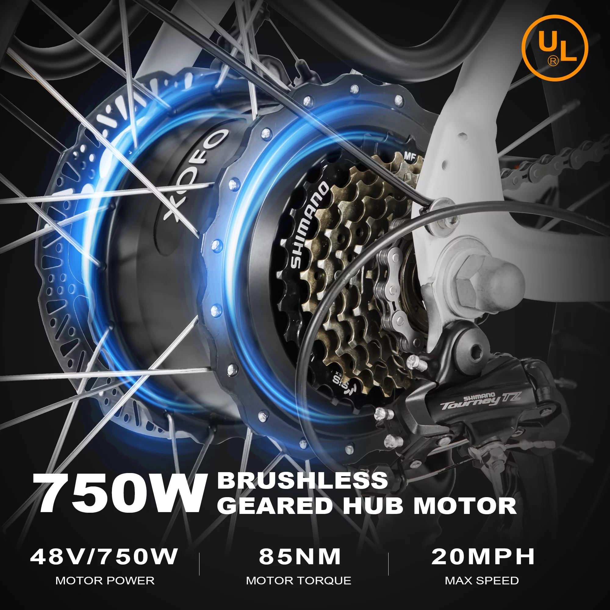 INTHEAIR Ranger Electric Bike, Adults Foldable Ebike for Adults 20 x 4.0 Fat Tire Step Thru Electric Bicycle with 750W Motor, 48V 13AH-Black