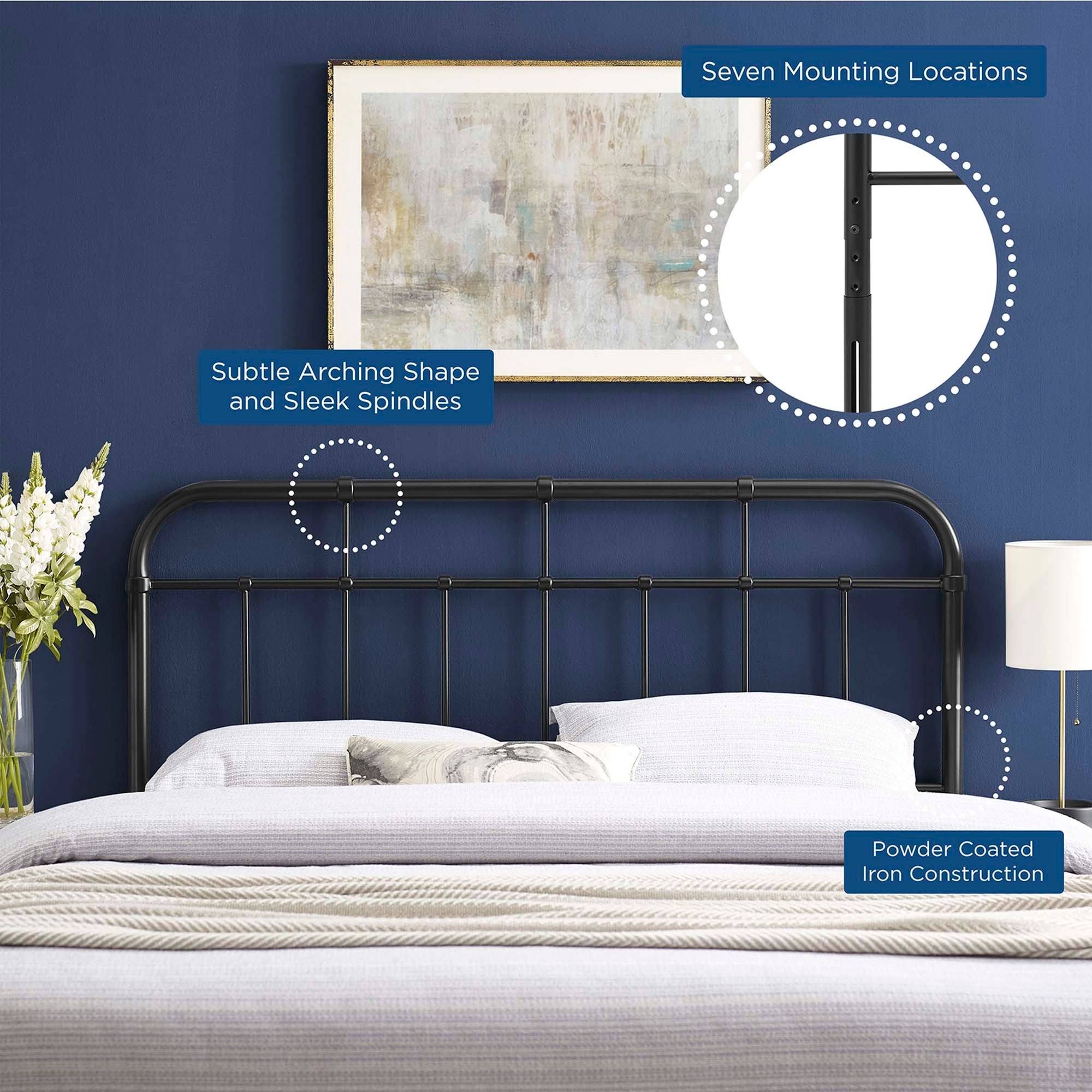 Modway Alessia King Metal Headboard - Gray