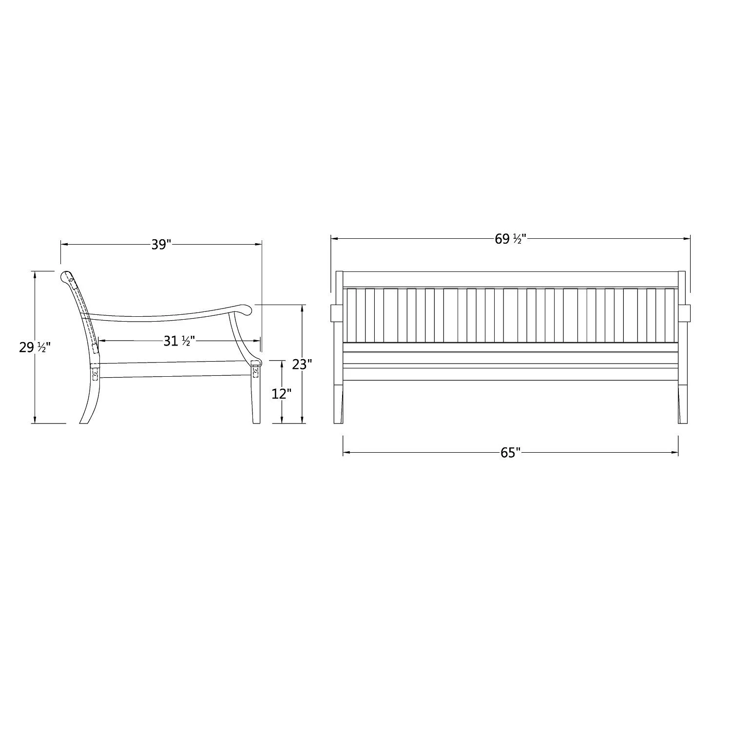 Alston Wood Outdoor Sofa Daybed with Blue Spruce Cushion