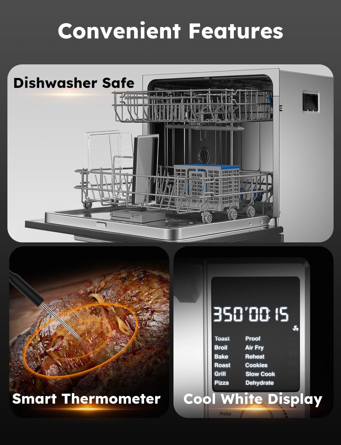 Nuwave Bravo XL Pro Air Fryer Toaster Oven, Improved 100% Super Convection, Quicker & Crispier Results, 112 Presets, Multi-Layer Even Cooking, 50-500F, Smart Probe, PFAS Free, 30QT, Stainless Steel