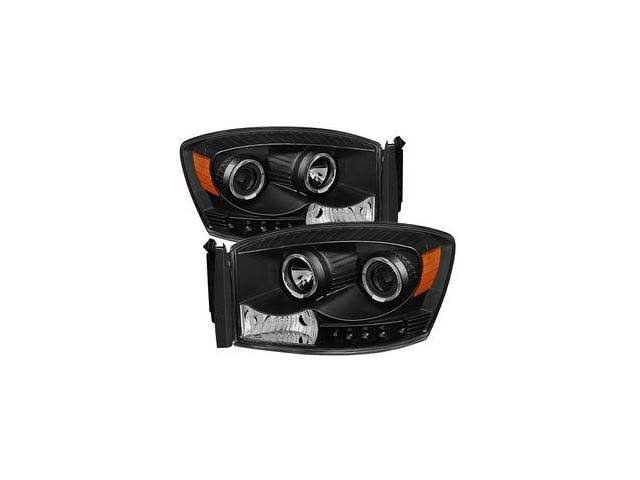 Xtune Dodge Ram 1500 06-08 / Ram 2500/3500 06-09 Halo Projector Headlights Black PRO-JH-DR06-LED-BK