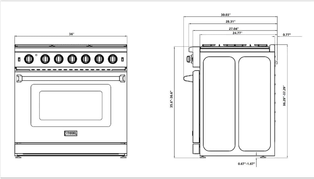 Thor 30 Inch Gas Range Stainless Steel with 5 Sealed Burners, 4.5 cu. ft. Oven, Free Standing Professional Range with Storage Drawer, Cast Iron Grate,LRG3001U