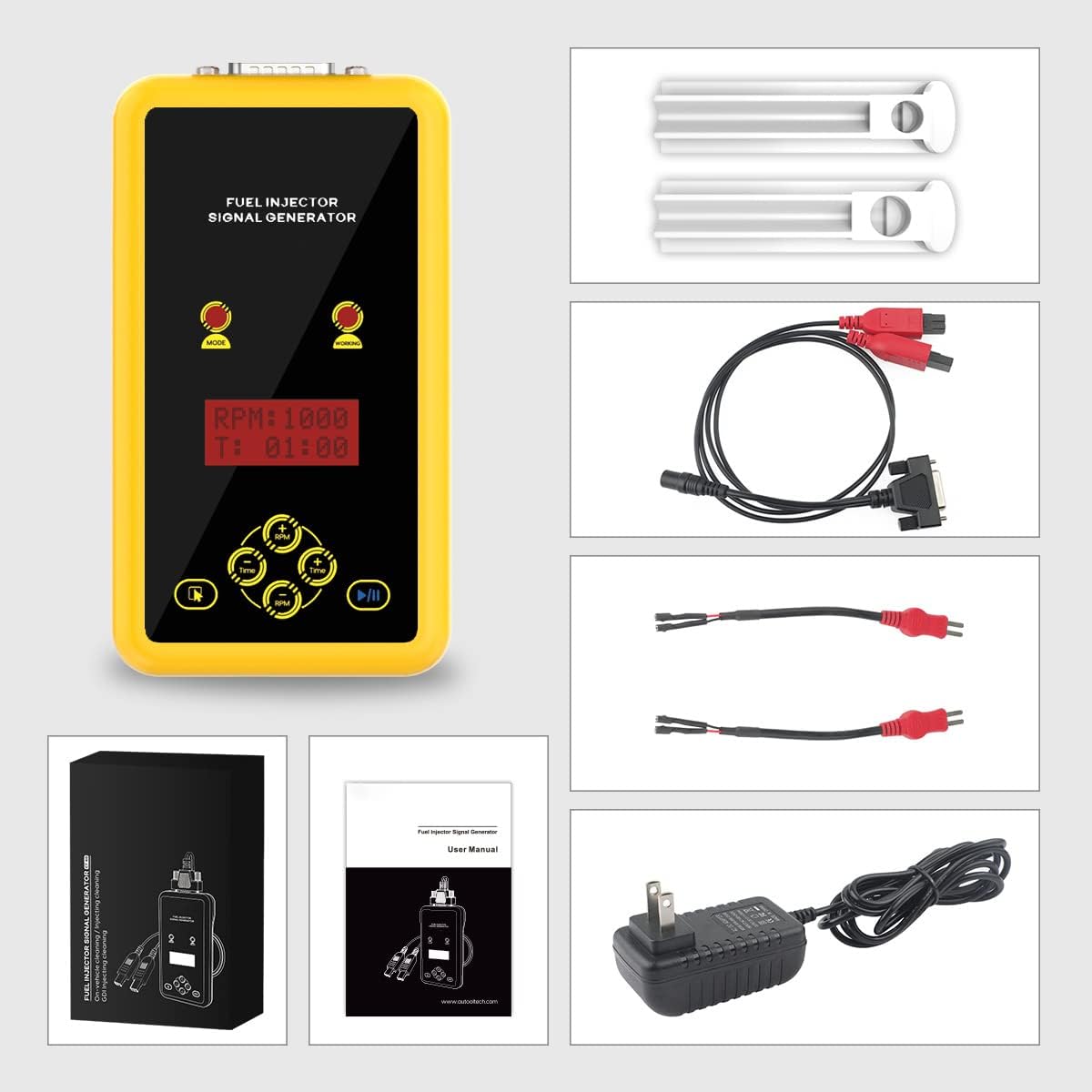 QPKING Car Fuel Injector Signal Generator,Automotive Fuel Injection Systems Cleaners,Fuel System Cleaning Assistant Fuel Injector Cleaner