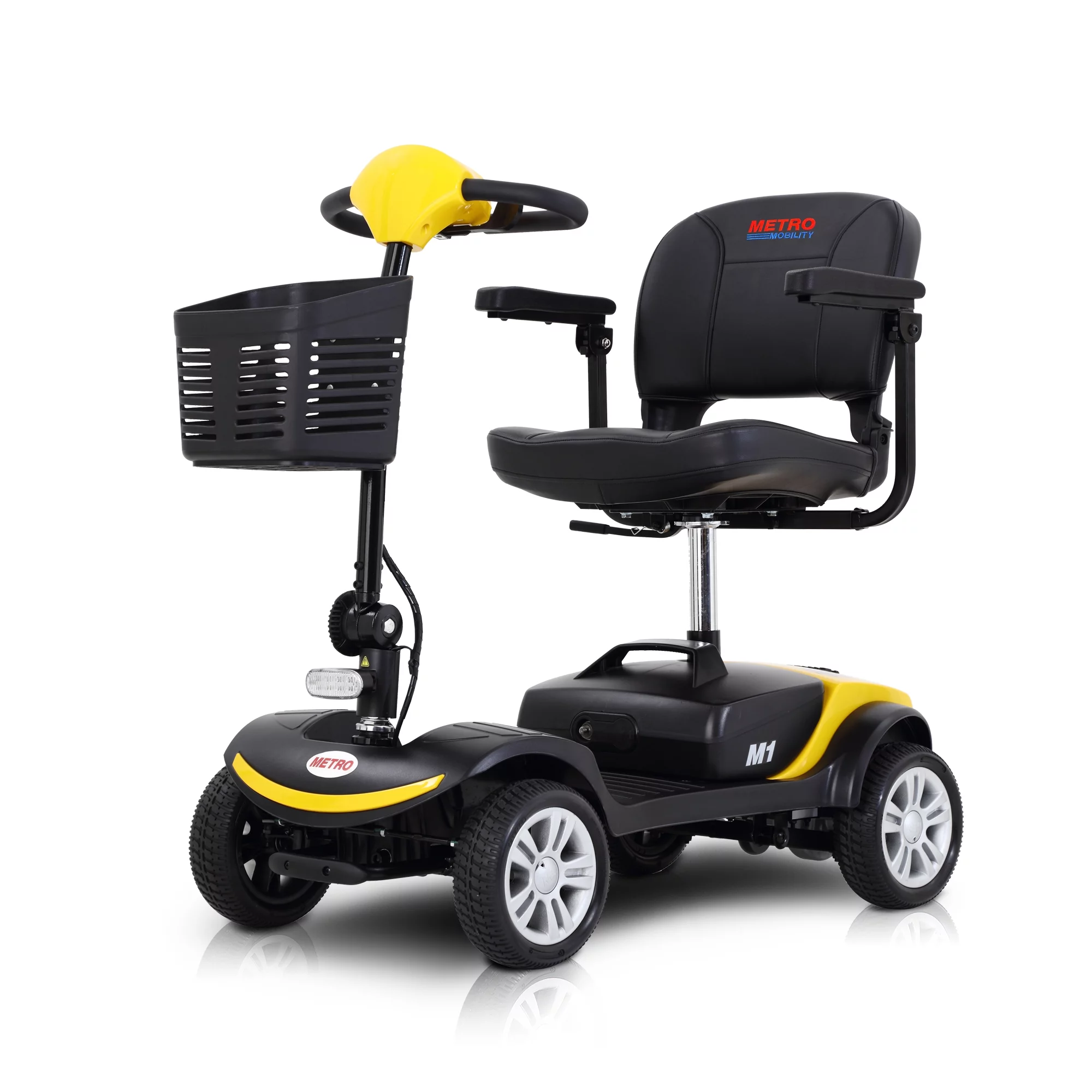 BTMWAY Mobility Scooter, 4 Wheels Electric Scooter for Seniors, Compact Folding Travel Mobility Scooters for Adult, Transformer Mobility Scooter with Swivel Seat, Front and Rear LED Light, Silver