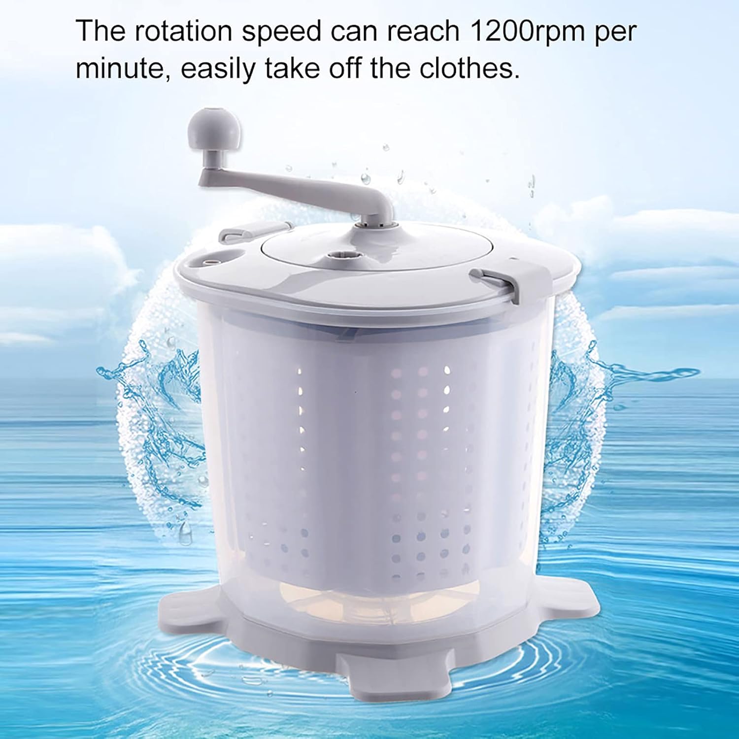Washing Maching, Hand Crank Washing Machine Manual Washer with Detachable Wash Basket Portable Washing Maching 1200rpm Rotating Speed & Fast Dehydration Easily Washer for Dormitory Apartment Camping