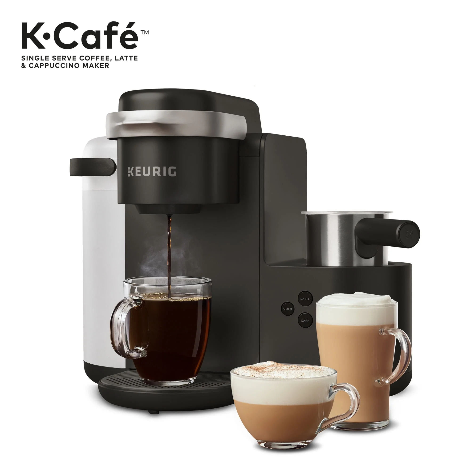 Keurig K-Cafe Single Serve K-Cup Coffee Maker, Latte Maker and Cappuccino Maker, Dark Charcoal