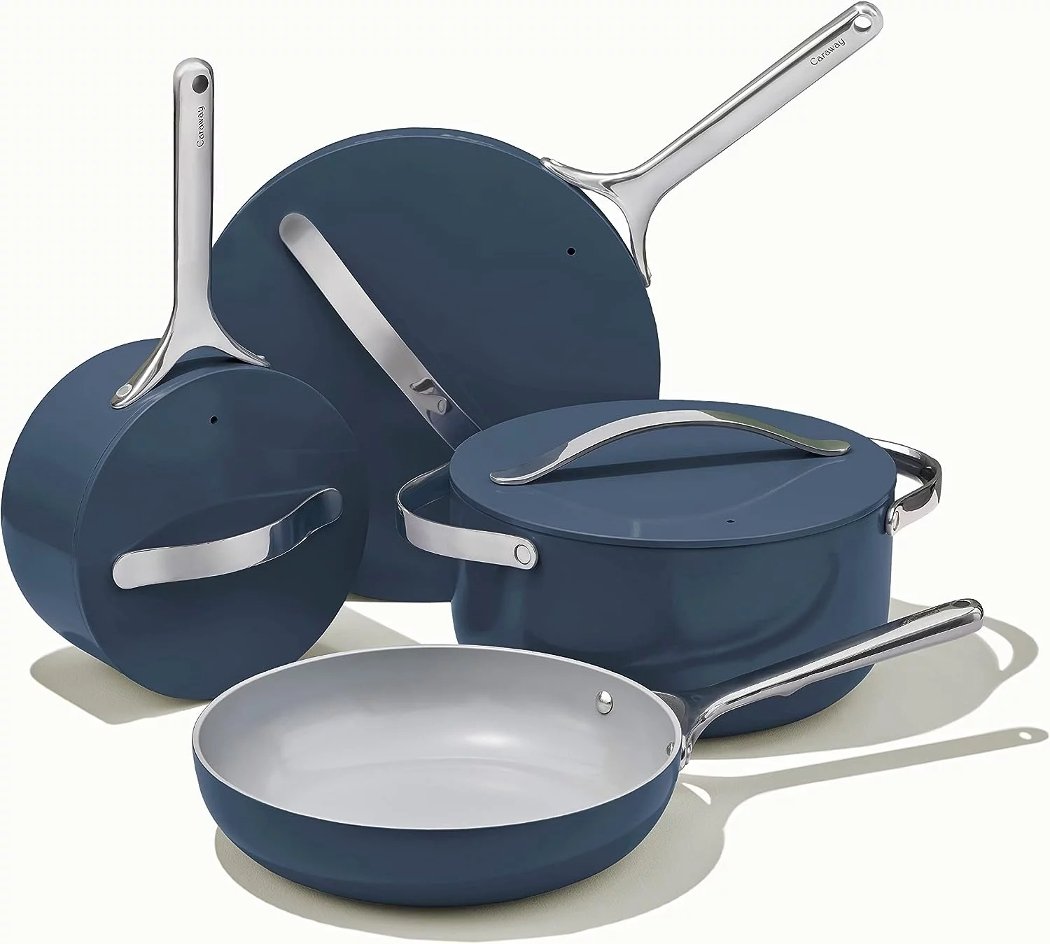 Caraway Nonstick Ceramic Cookware Set, Navy (12 Piece) - Curated Treasures Market