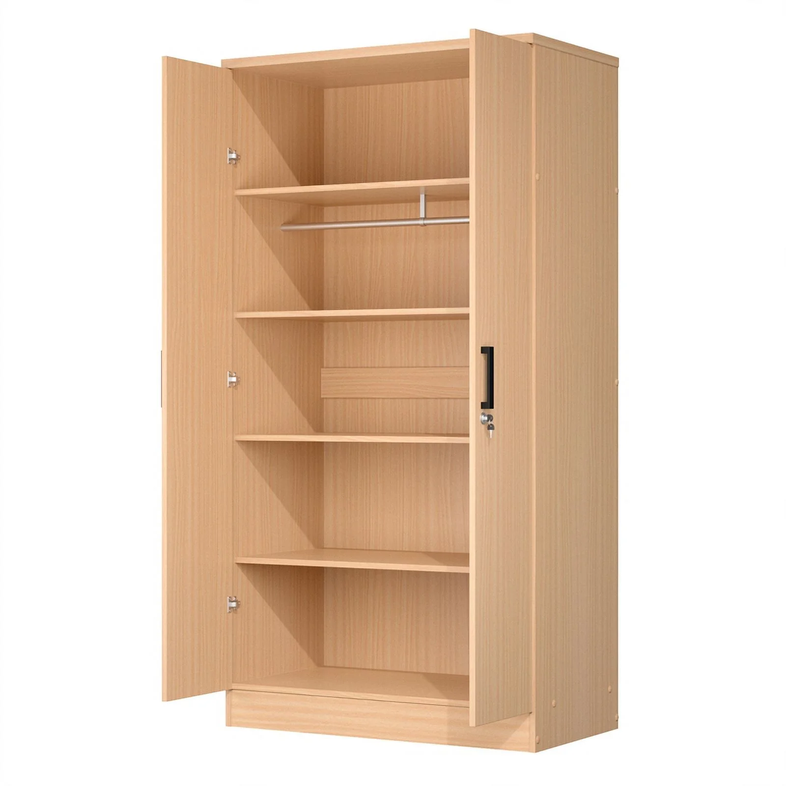 Better Home Products Harmony Two Door Armoire Wardrobe with Mirror Beech (Maple)