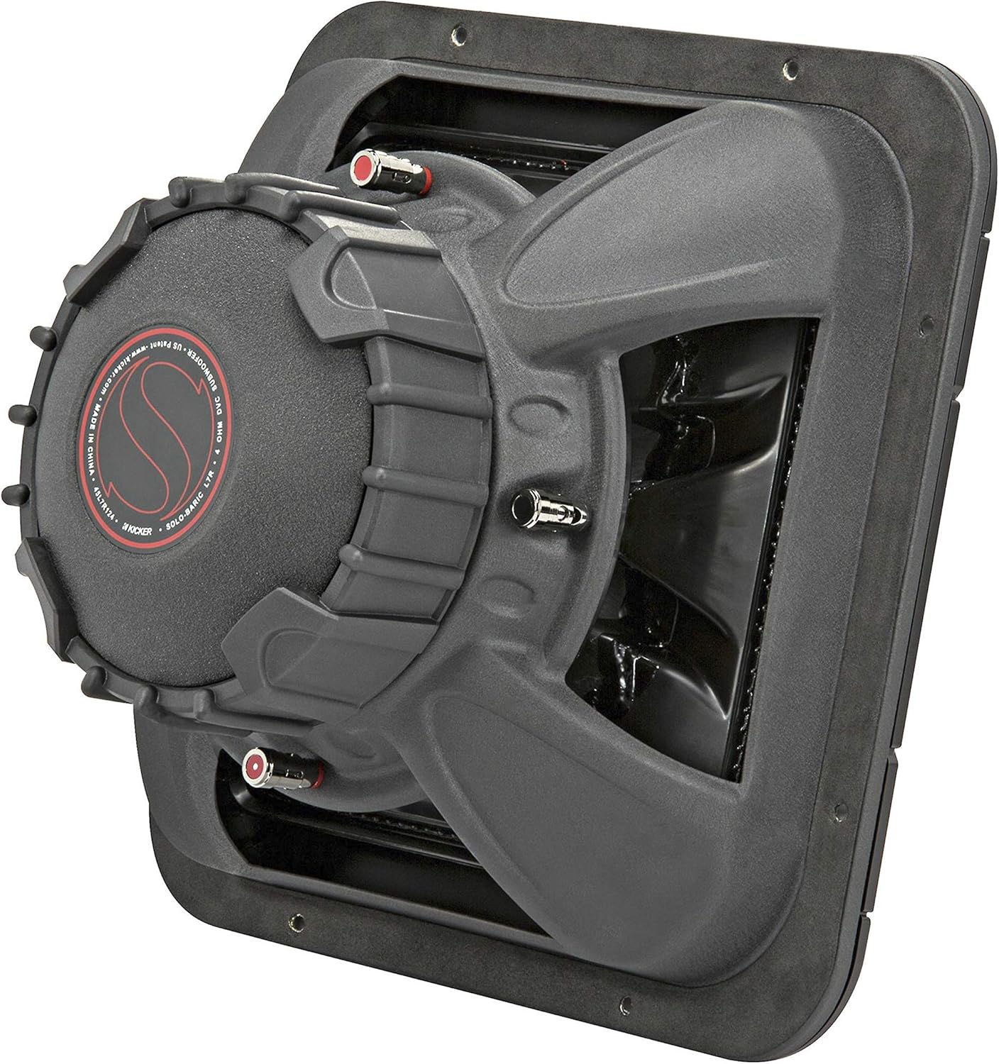 Kicker L7R 12 Inch 1200W Max Power 4 Ohm DVC Square Car Audio Subwoofer, Black