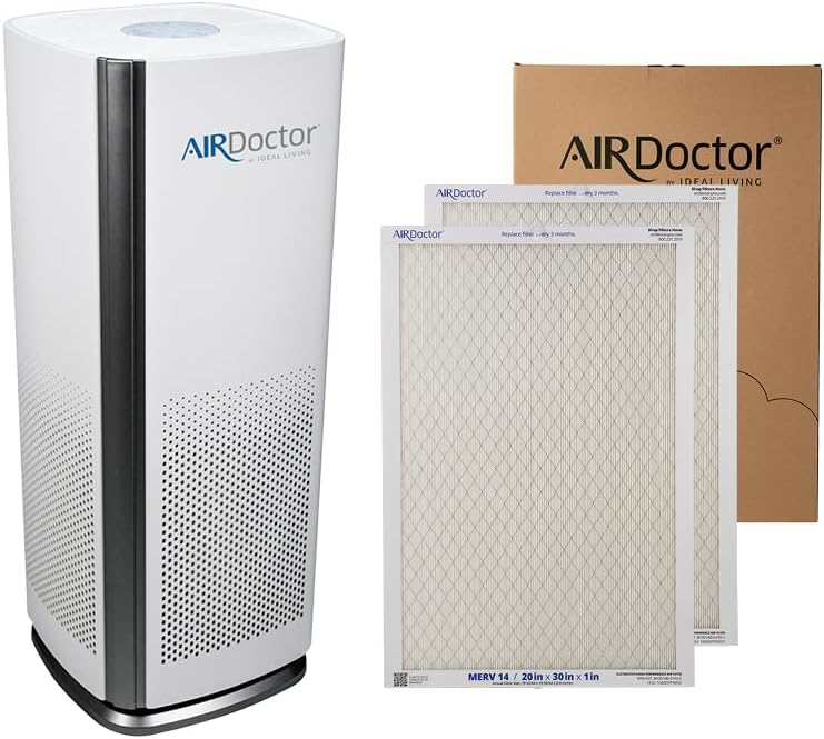 AIRDOCTOR AD1000 4-in-1 Air Purifier | Perfect for Guest Rooms, Kids' Bedrooms and Home Offices | Circulates the Air in 285 sq. ft. 4x/hour and MERV HVAC Filter 20x30x1 bundle