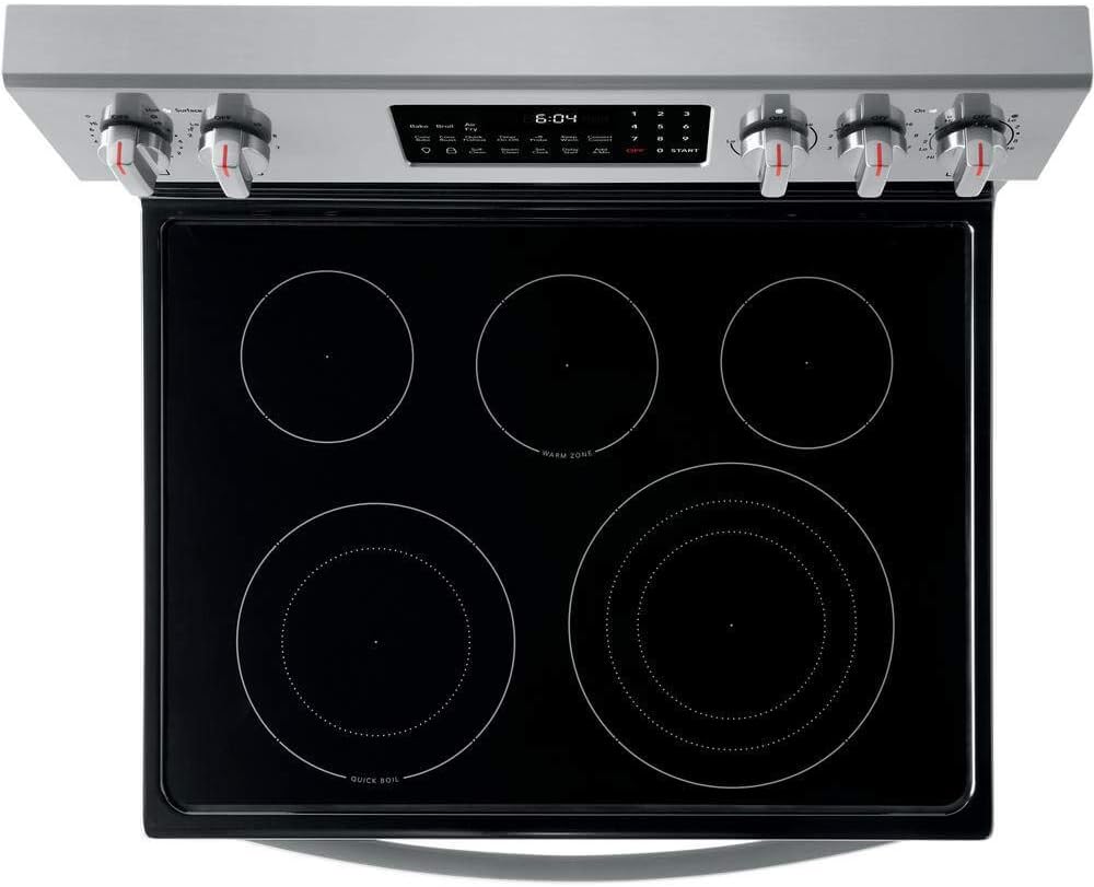 Frigidaire GCRE3060AF 30" Gallery Series Stainless Steel Electric Range with 5.7 cu. ft. Capacity 5 Elements Air Fry and True Convection