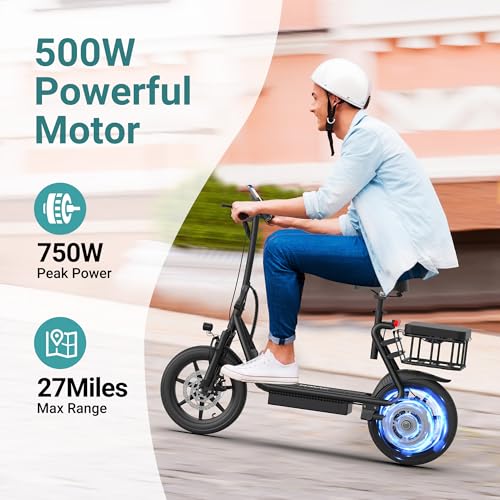 NAVIC Electric Scooter Adults,Max 19/22/27/49 Miles Ranges,Top Speed 19/22 mph,350/750W Peak Motor, Folding E-Scooter with Dual Braking Dual Suspension