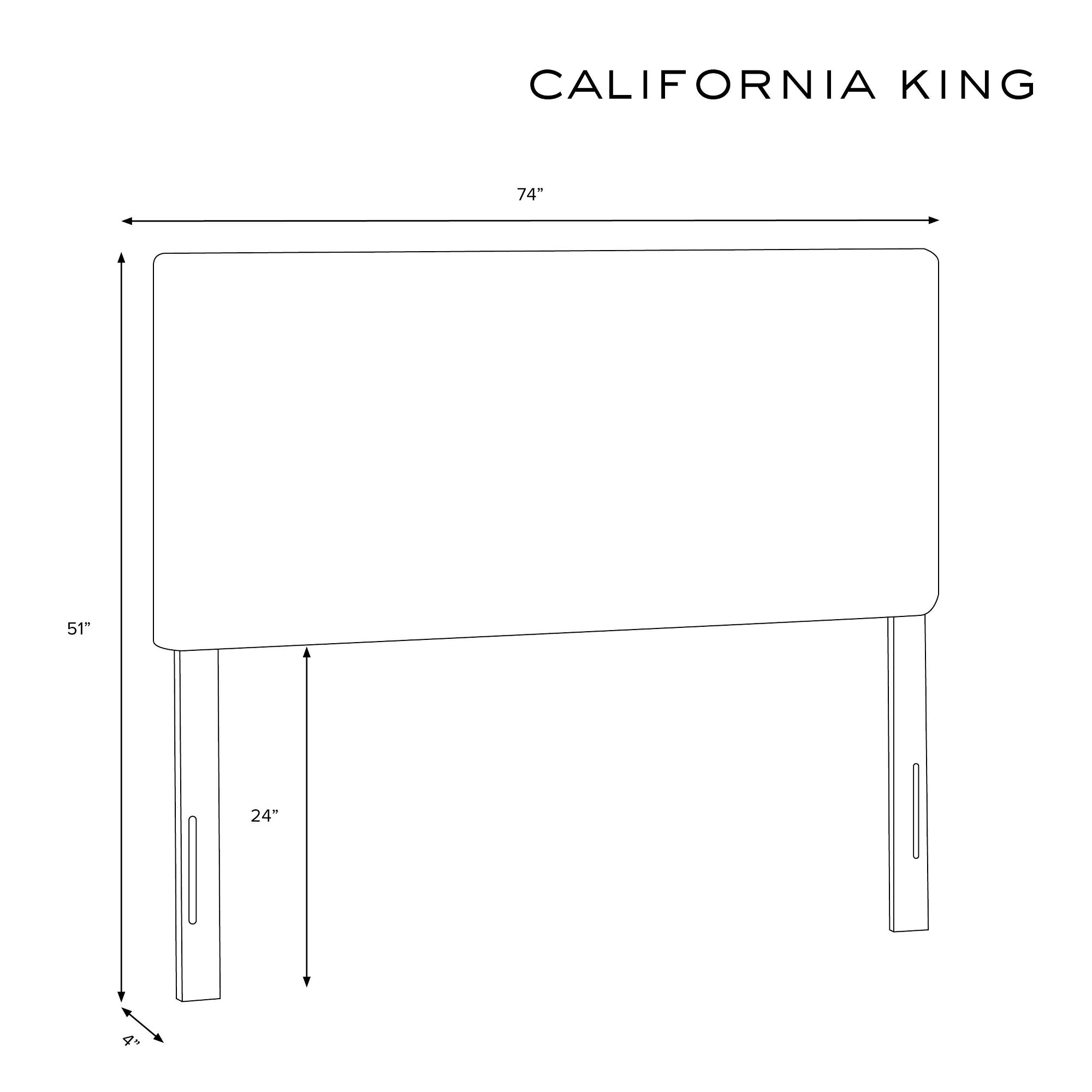 Layla California King Pleated Headboard, Quick Ship - Gray
