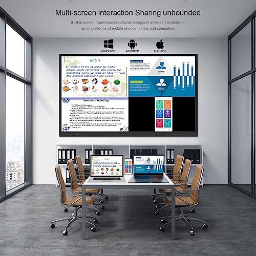 65'' Smart Digital Whiteboard, Interactive Board 4K UHD Smartboard Touchscreen Display, All in One Computer for Classroom and Business