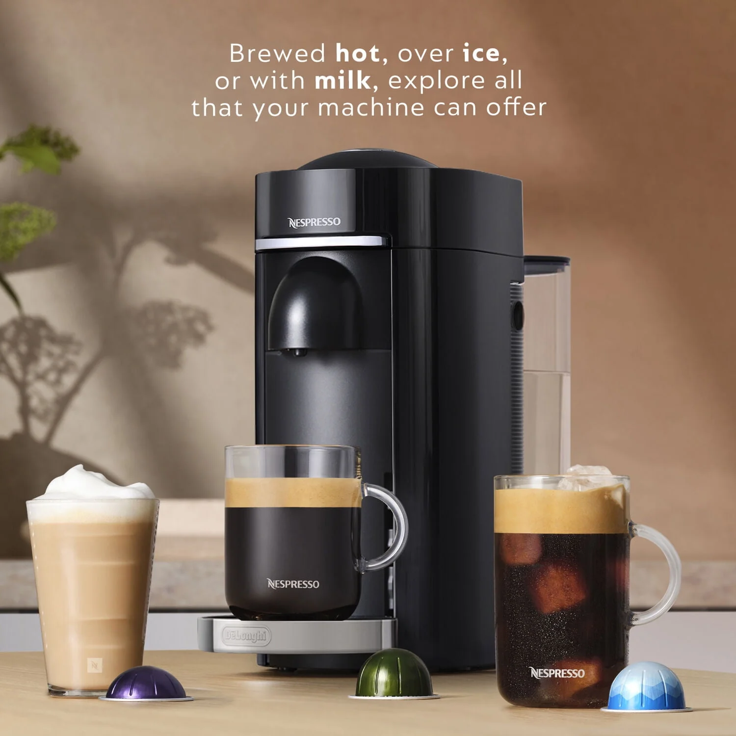 Nespresso Vertuo Plus Coffee and Espresso Machine by De'Longhi with Aeroccino, Limited Edition, Black Matte